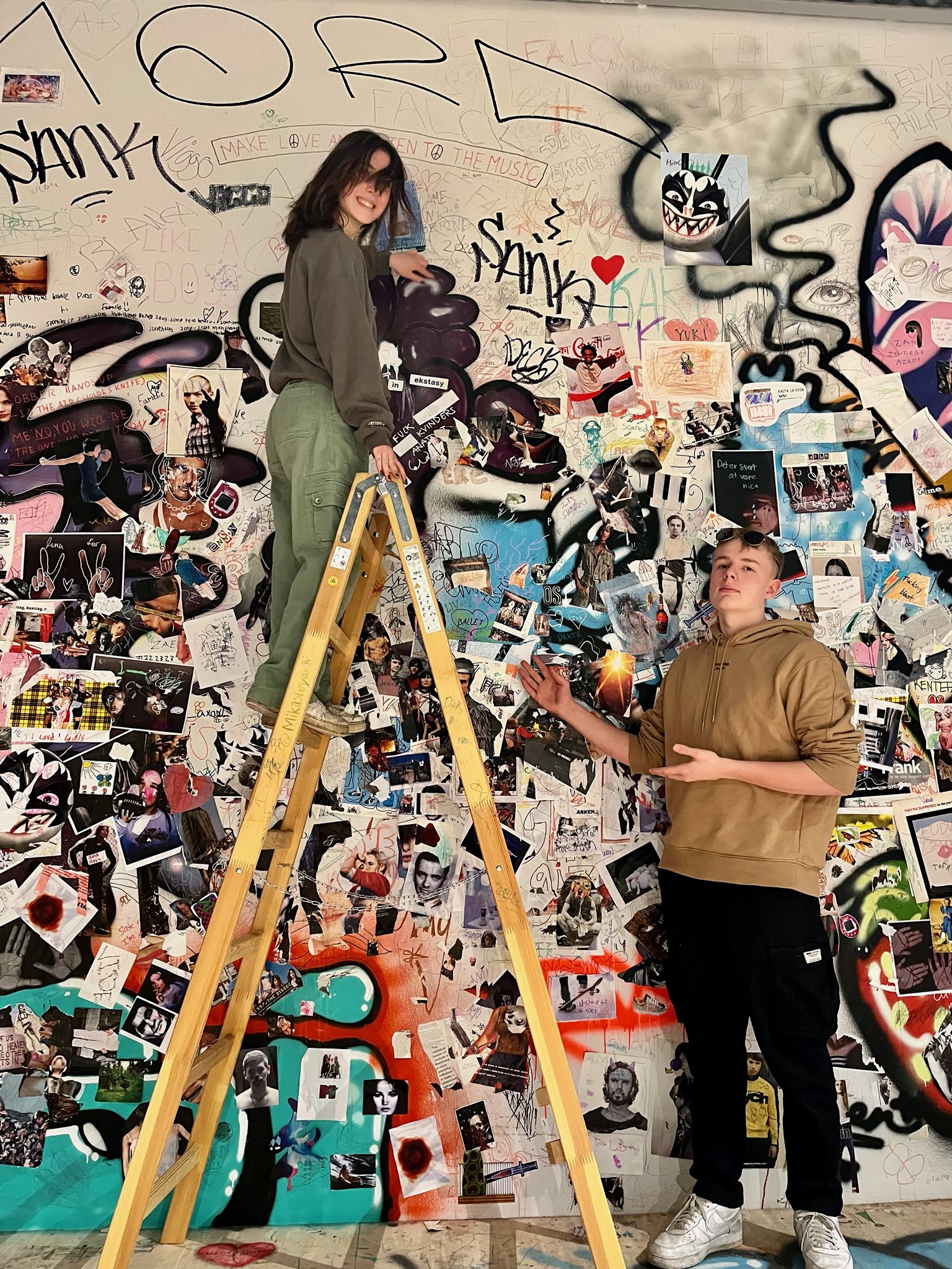 Elever laver street art på Arken